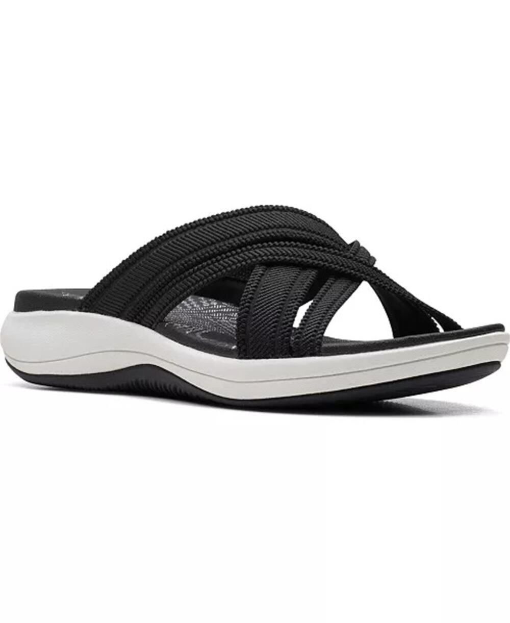 Clarks Cloudsteppers Black Comfort Slide Sandals Women Size 11 Summer Essentials